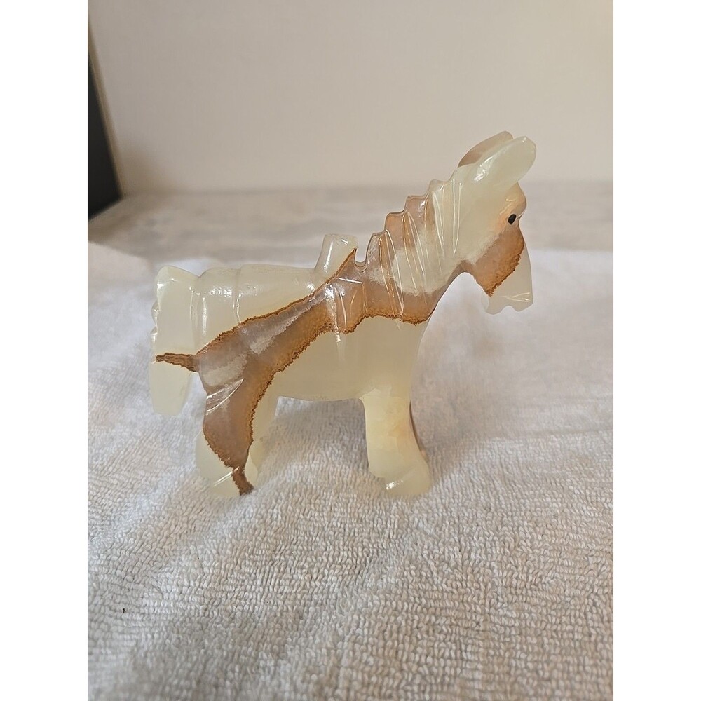 Vintage Horse Figurine Handcarved Onyx 5 Inches Tall 6 Inches Wide